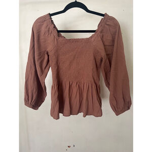 madewell | lucie smoked peplum top